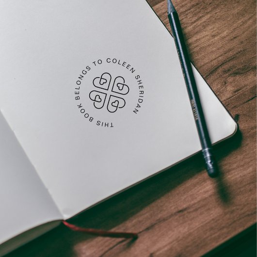 ラッキー・クローバーカスタムハートFrom The Library Book ラバースタンプ