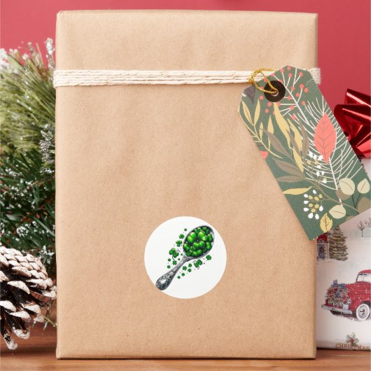 ラッキー・クローバー🍀永遠の幸運の象徴 ラウンドシール (クリスマス)