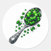 ラッキー・クローバー🍀永遠の幸運の象徴 ラウンドシール (正面)