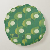 ラッキー・グリーン・パターン ラウンドクッション (裏面)