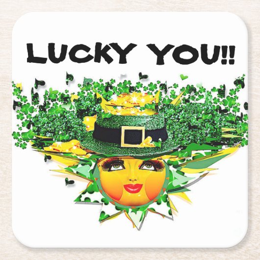 ラッキー・サン！ スクエアペーパーコースター (正面)