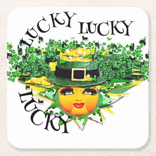 ラッキー・サン！ スクエアペーパーコースター (正面)
