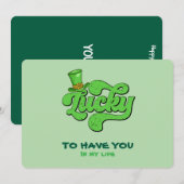 ラッキー シャムロック セントパトリックデー フラット カード (正面/裏面)