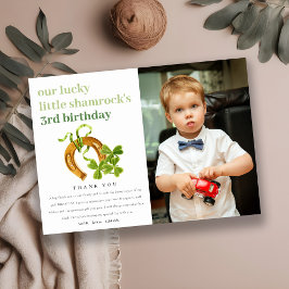 ラッキー シャムロック セントパトリックデー 子供 フォト  誕生日 サンキューカード