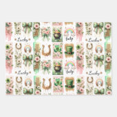 ラッキー・シンボルズ・セント・パトリックのデイ・ラッピング・紙 ラッピングペーパーシート (正面)