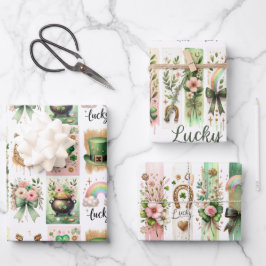 ラッキー・シンボルズ・セント・パトリックのデイ・ラッピング・紙 ラッピングペーパーシート