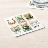 ラッキー・シンボルズ・セント・パトリックの日紙・コースター スクエアペーパーコースター (アングル)