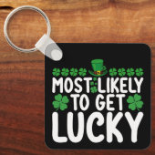ラッキー・セント・パトリックの日アイルランド語を受け取る可能性が最も高い キーホルダー (正面)