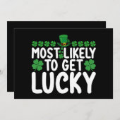 ラッキー・セント・パトリックの日アイルランド語を受け取る可能性が最も高い 招待状 (正面/裏面)