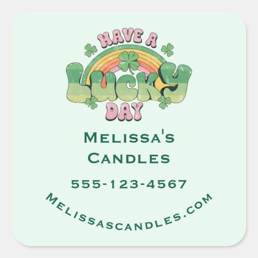 ラッキー・デイレトロタイポグラフィ事業 スクエアシール (正面)