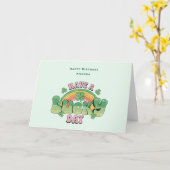 ラッキー・デイレトロタイポグラフィ誕生日 カード (黄色い花)