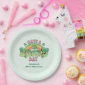 ラッキー・デイレトロタイポグラフィ誕生日 ペーパープレート (パーティー)