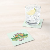 ラッキー・デイレトロタイポグラフィ スクエアペーパーコースター (インサイチュ)