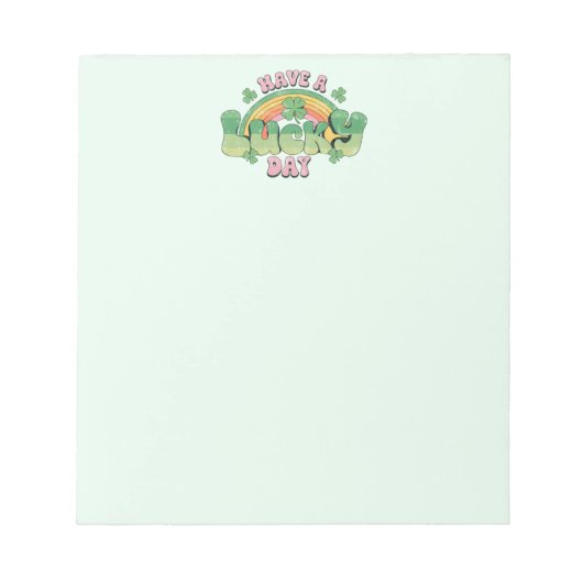 ラッキー・デイレトロタイポグラフィ ノートパッド (正面)