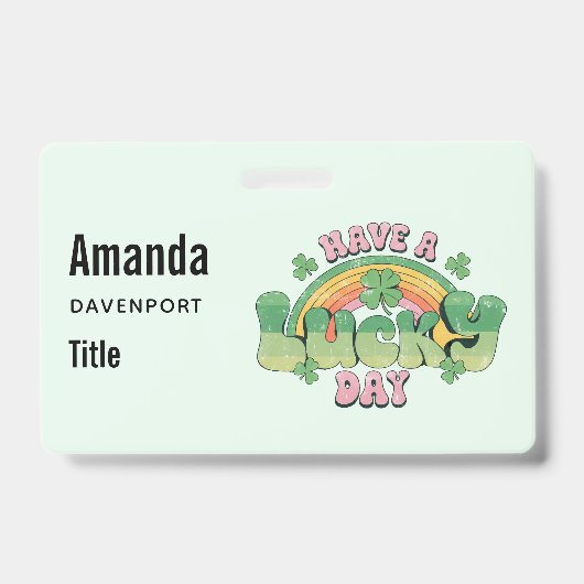 ラッキー・デイレトロタイポグラフィ バッジ (Front)