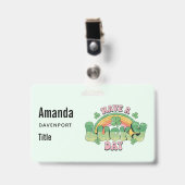 ラッキー・デイレトロタイポグラフィ バッジ (Front with Clip)