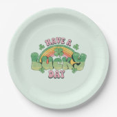 ラッキー・デイレトロタイポグラフィ ペーパープレート (正面)