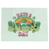 ラッキー・デイレトロタイポグラフィ ラージペーパーバッグ (裏面)