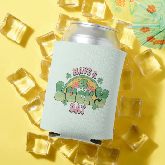 ラッキー・デイレトロタイポグラフィ 缶クーラー (インサイチュ 夏)