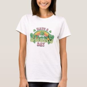 ラッキー・デイレトロタイポグラフィ Tシャツ