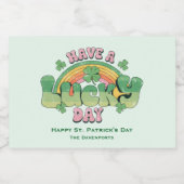 ラッキー・デイレトロ聖パトリックの日を過ごす スパークリングワインラベル (シングルラベル)