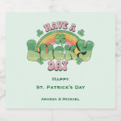 ラッキー・デイレトロ聖パトリックの日を過ごす ビールラベル (シングルラベル)