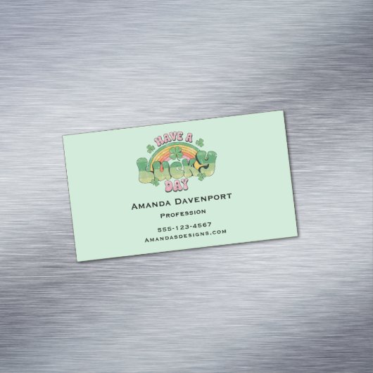 ラッキー・デイレトロ聖パトリックの日を過ごす マグネット名刺 (インサイチュ)