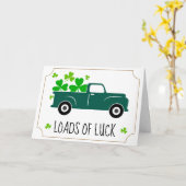 ラッキー・トラックの荷台St patricks day カード (黄色い花)
