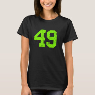 ラッキー ナンバー #49 緑 ヴィンテージ スポーツ プレーヤー ファン J Tシャツ