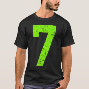 ラッキー ナンバー 7 緑 ヴィンテージ スポーツ プレーヤー ファン ジャージ Tシャツ