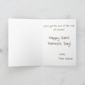 ラッキー バニー ウサギ セントパトリックデー カード (内部)