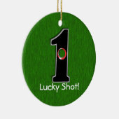 ラッキー・パーソナライズされたゴルファーのホールイン・ワン・デザイン セラミックオーナメント (右)