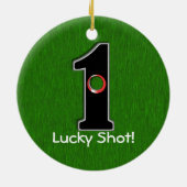 ラッキー・パーソナライズされたゴルファーのホールイン・ワン・デザイン セラミックオーナメント (裏面)