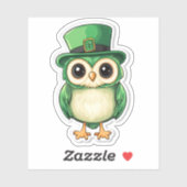 ラッキー・フクロウ・セント・パトリックの日ステッカー シール (シート)