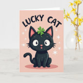 ラッキー・ブラックキャット・スターカード カード (黄色い花)