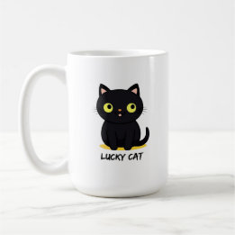 ラッキー ブラック キャット コーヒーマグカップ