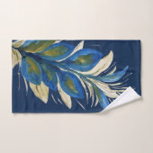 ラッキー ペコックの羽根 水彩画 バスタオルセット (ハンドタオル)