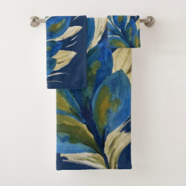 ラッキー ペコックの羽 水彩画 バスタオルセット