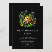 ラッキー・ホースシューズ・セントパトリックの日 招待状 (正面/裏面)