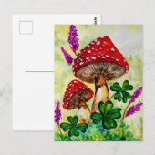 ラッキー・マッシュルームとラベンダー ポストカード (正面/裏面)