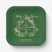 ラッキー リトル シャムロック グリーン ゴールド リーフ ベイビー シャワー ペーパープレート (正面)