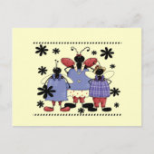 ラッキー・レディバグ・フレンズTシャツとギフト ポストカード (正面)