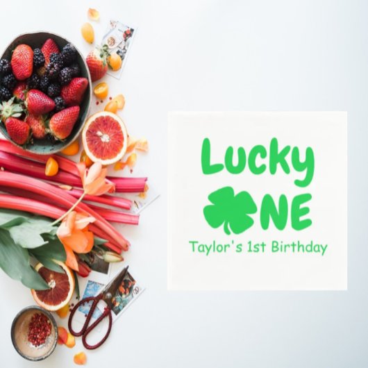 ラッキー・ワンの1歳の誕生日 スタンダードカクテルナプキン