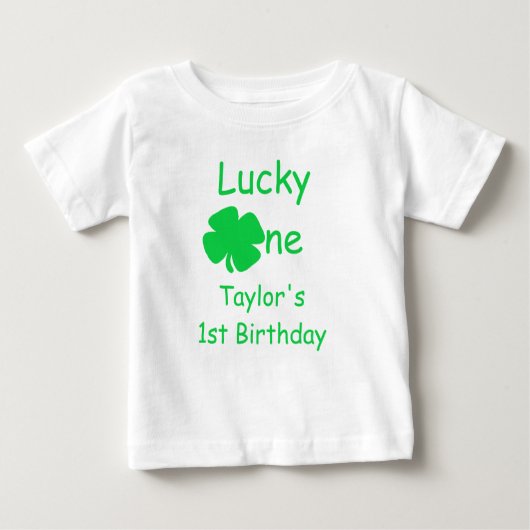 ラッキー・ワンの1歳の誕生日 ベビーTシャツ (正面)