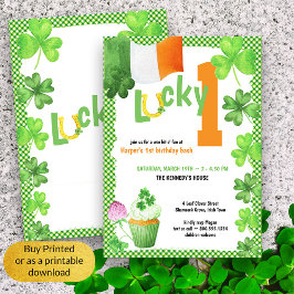 ラッキー・ワン アイルランド風1歳の誕生日パーティー 招待状