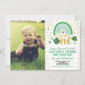 ラッキー·ワン·ファースト·誕生日·セント·パトリックズ·デイ·フォト 招待状 (正面)