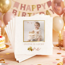 ラッキー・ワン 1歳の誕生日記念写真 ナプキン