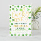 ラッキー・ワン | St. Patrickの日1st誕生日 招待状 (スタンド正面)