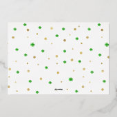 ラッキー・ワン | St. Patrickの日1st誕生日 箔招待状 (裏面)