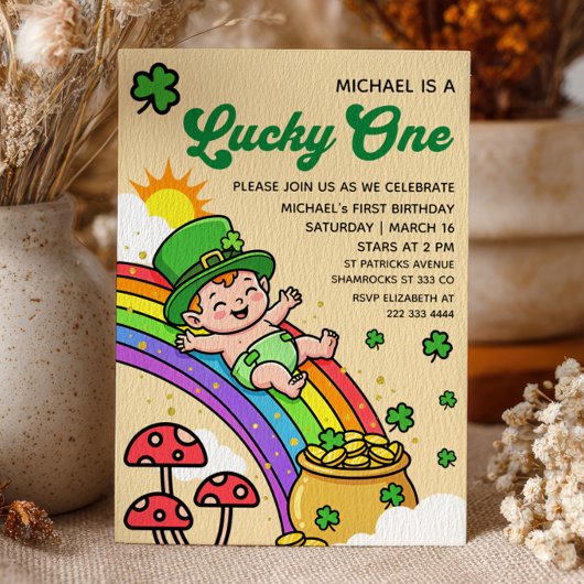 ラッキー・ワン　St.Patrick's Day 1歳の誕生日パーティー 招待状